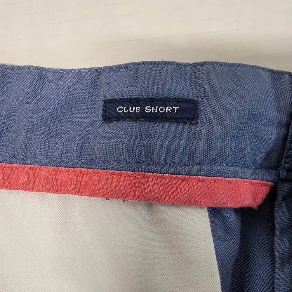 Vineyard Vines Club Short Mens Sz 36 Blue Shep & Ian Preppy Flat Front Golf